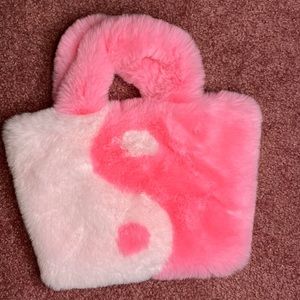 Fur pink purse